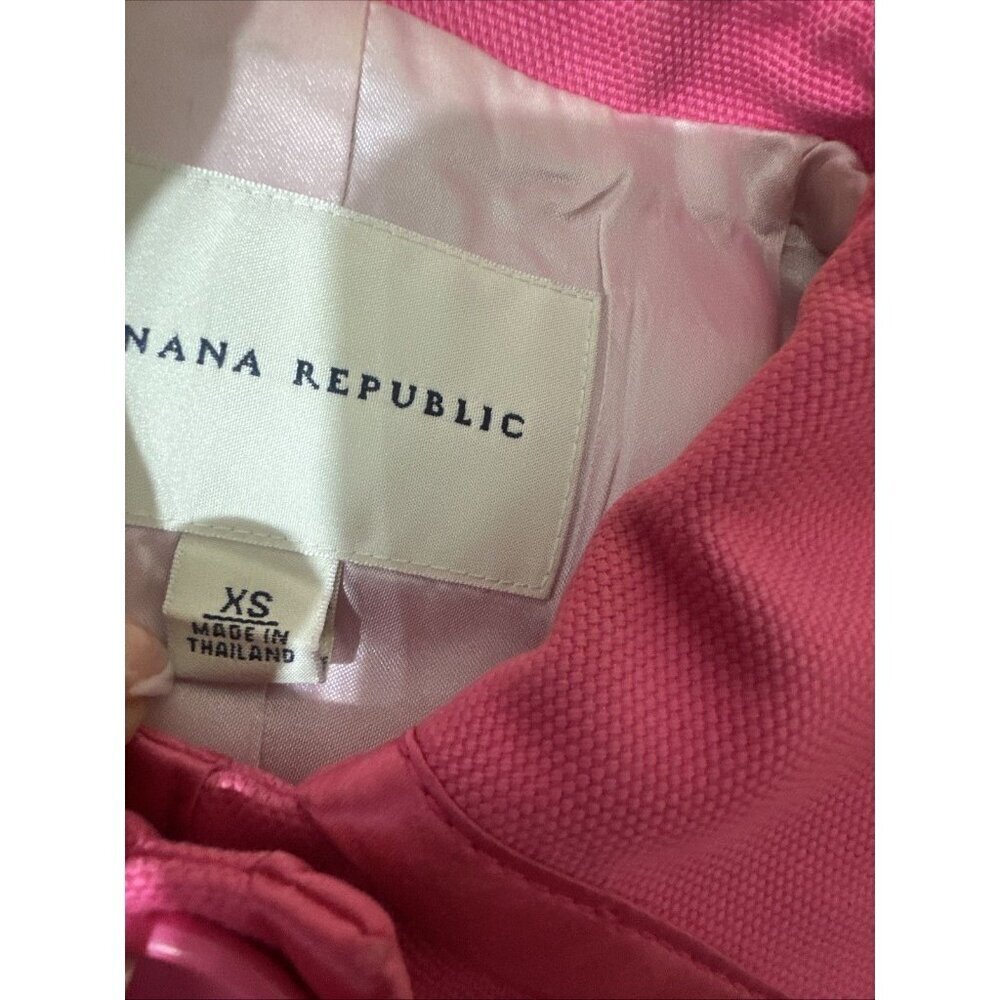 Banana Republic Pink Longline Trench Coat XS Vintage Buttons Jacket Satin Trim - Picture 9 of 15